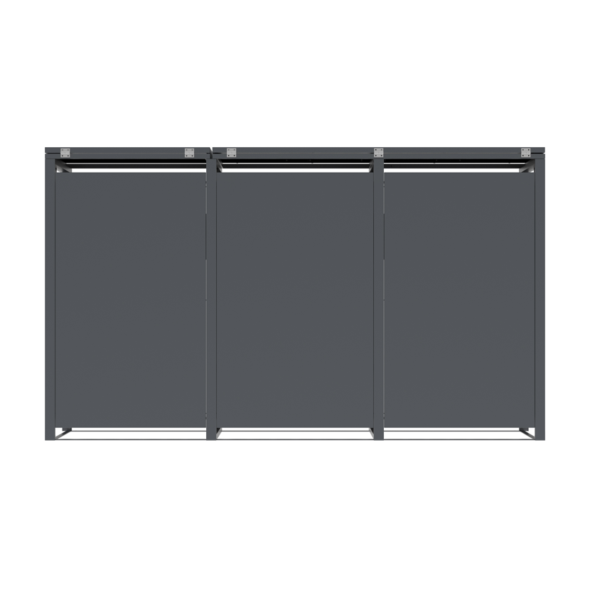 Mülltonnenbox 'Varius' Stahl 3 x 240 l anthrazit/Holzoptik 198 x 80 x 116 cm