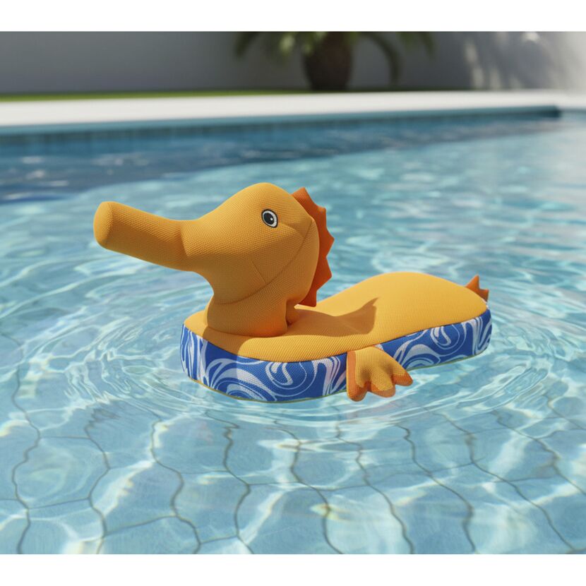 Sitzsack und Schwimmtier 'Seepferdchen' gelb 101 x 38 x 43 cm