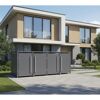 Mülltonnenbox 'Pedura' Stahl 4 x 240 l anthrazit 265 x 80 x 116 cm, mit Fußpedal