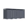 Mülltonnenbox 'Pedura' Stahl 4 x 240 l anthrazit 265 x 80 x 116 cm, mit Fußpedal