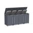 Mülltonnenbox 'Pedura' Stahl 4 x 240 l anthrazit 265 x 80 x 116 cm, mit Fußpedal