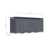 Mülltonnenbox 'Pedura' Stahl 4 x 240 l anthrazit 265 x 80 x 116 cm, mit Fußpedal