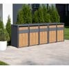 Mülltonnenbox 'Varius' Stahl 5 x 240 l anthrazit/Holzoptik 330 x 80 x 116 cm