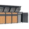 Mülltonnenbox 'Varius' Stahl 5 x 240 l anthrazit/Holzoptik 330 x 80 x 116 cm