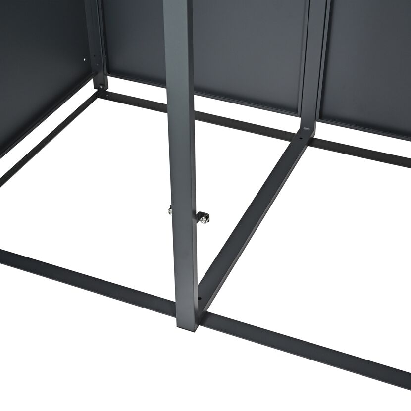 Mülltonnenbox 'Varius' Stahl 5 x 240 l anthrazit/Holzoptik 330 x 80 x 116 cm