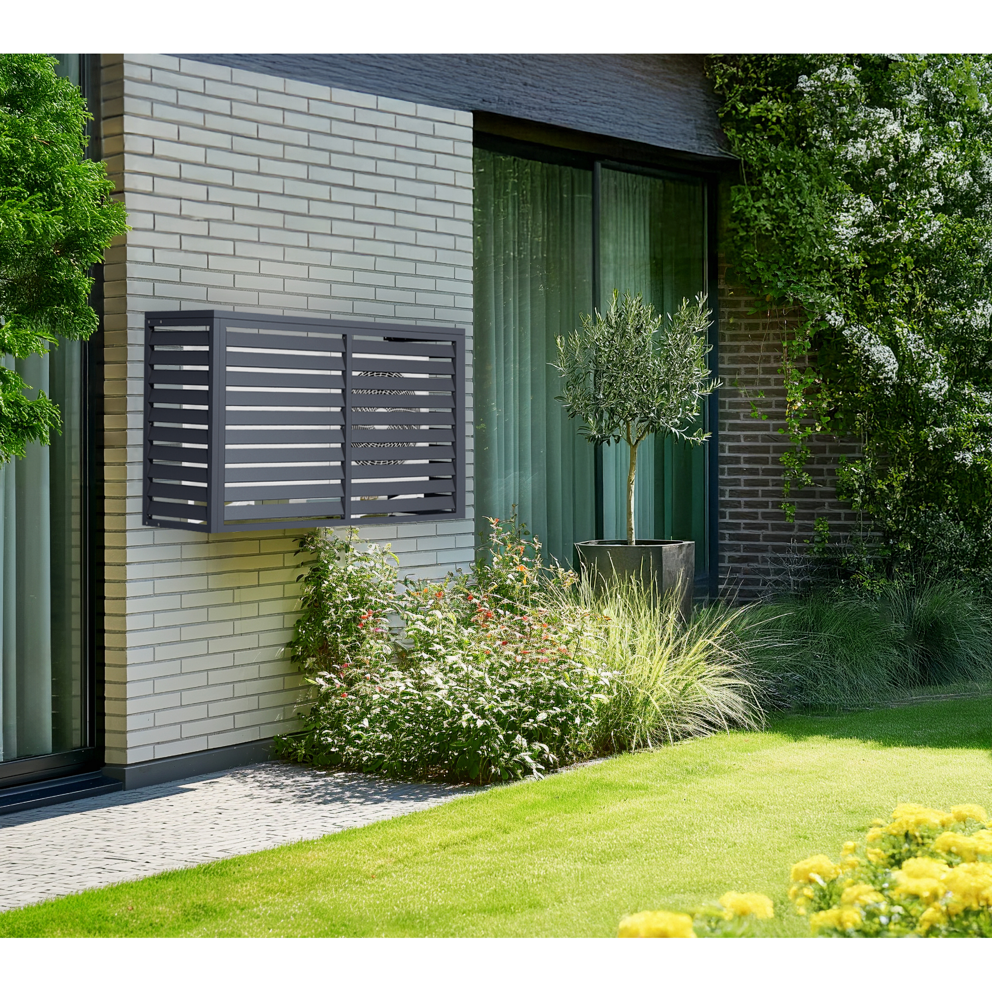 Verkleidung Wärmepumpe 'Boxa M' Stahl anthrazit 140 x 53 x 97 cm