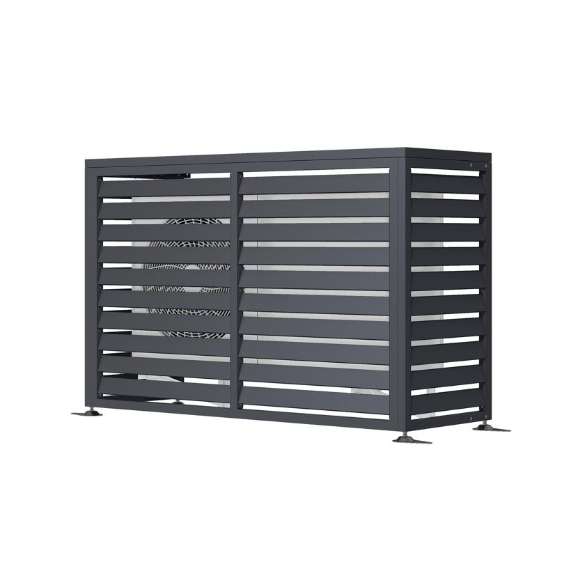 Verkleidung Wärmepumpe 'Boxa M' Stahl anthrazit 140 x 53 x 97 cm