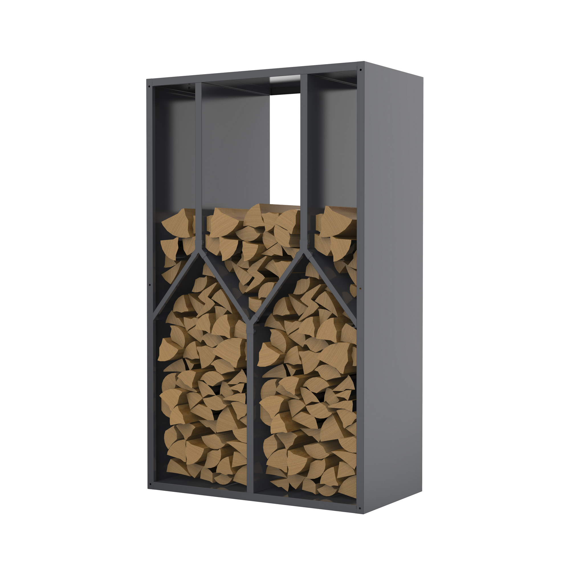 Kaminholzregal 'Castra B' Stahl anthrazit 95 x 50 x 160 cm