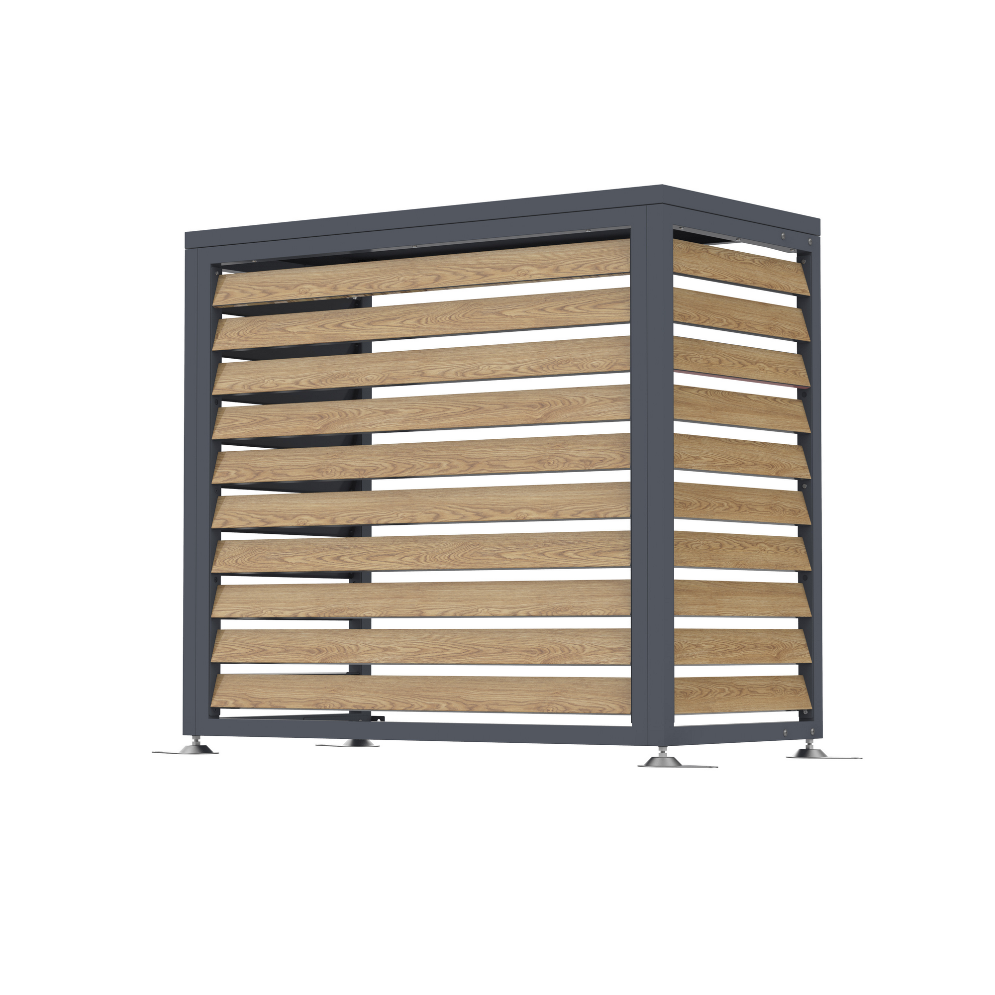 Verkleidung Wärmepumpe 'Boxa S' Stahl anthrazit/Holzoptik 100 x 56 x 97 cm