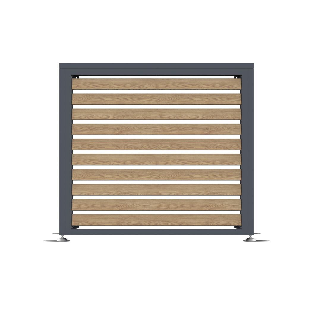 Verkleidung Wärmepumpe 'Boxa S' Stahl anthrazit/Holzoptik 100 x 56 x 97 cm