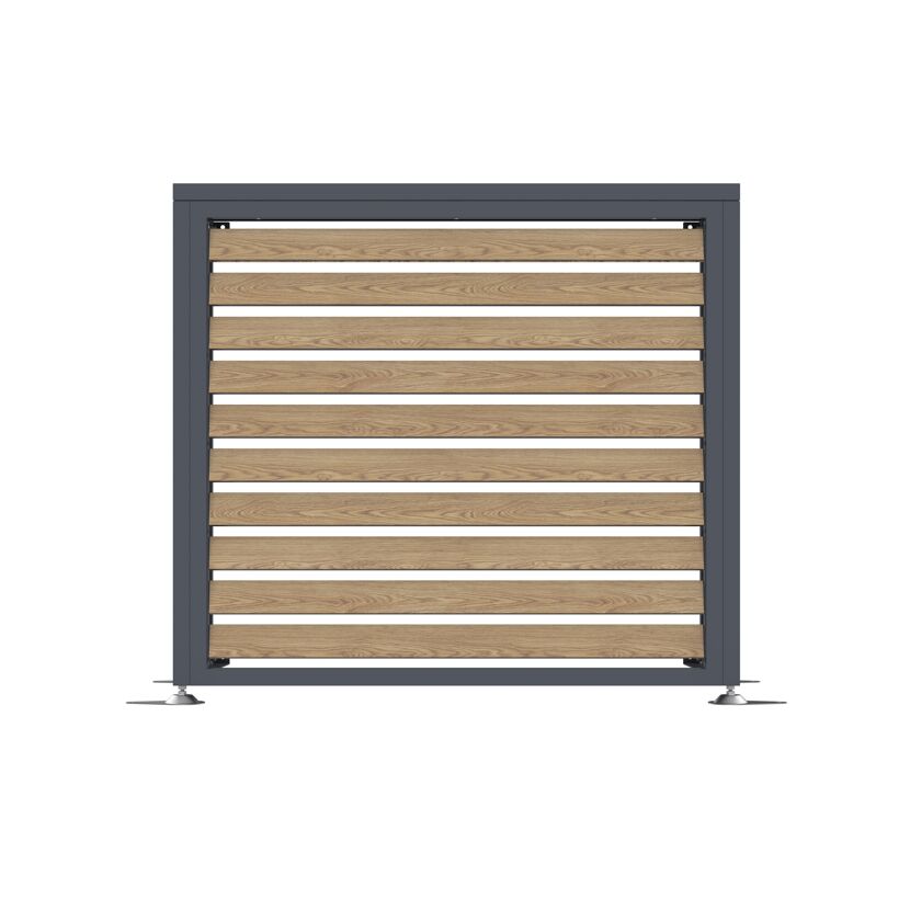 Verkleidung Wärmepumpe 'Boxa S' Stahl anthrazit/Holzoptik 100 x 56 x 97 cm