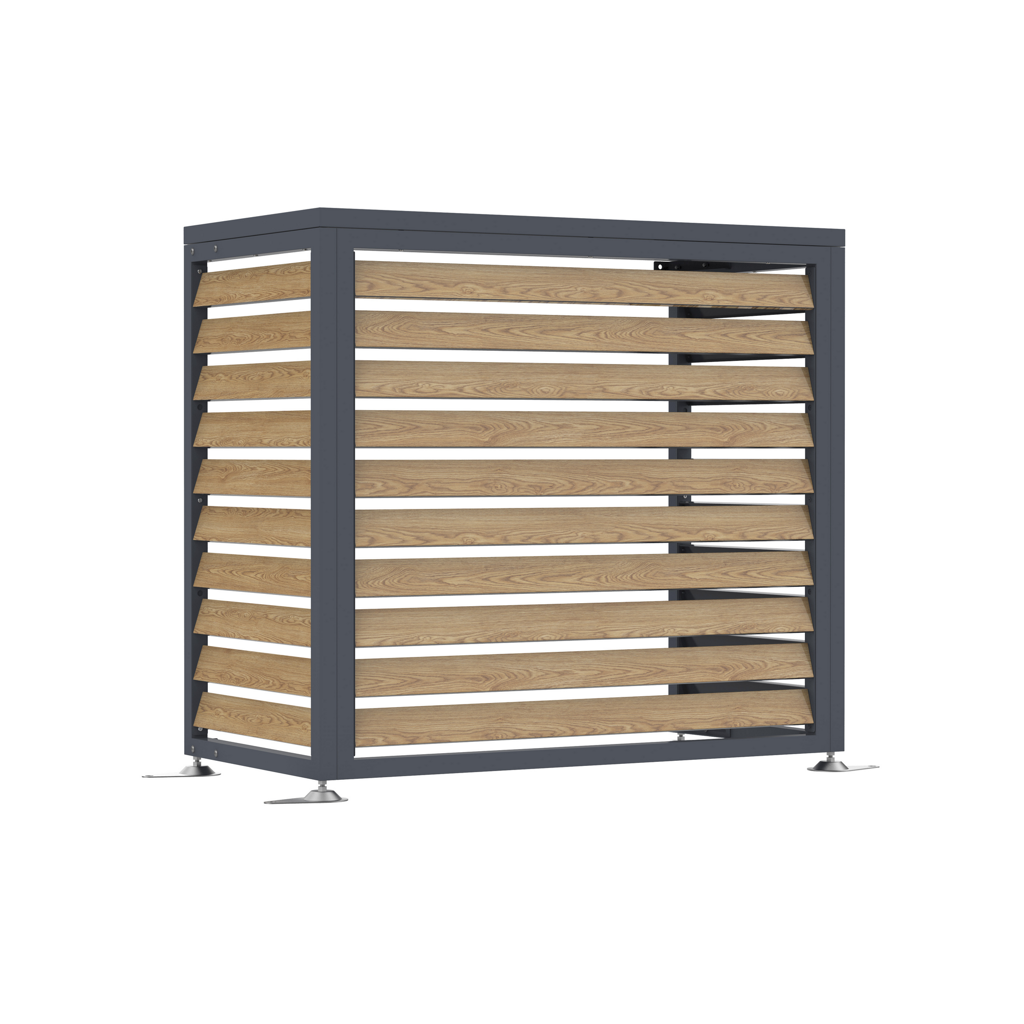 Verkleidung Wärmepumpe 'Boxa S' Stahl anthrazit/Holzoptik 100 x 56 x 97 cm