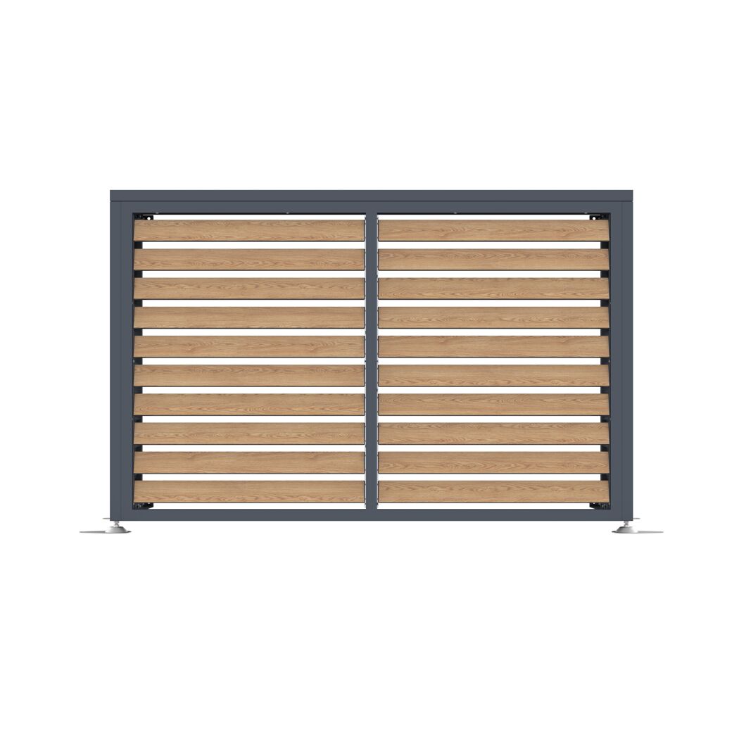 Verkleidung Wärmepumpe 'Boxa M' Stahl anthrazit/Holzoptik 140 x 56 x 97 cm