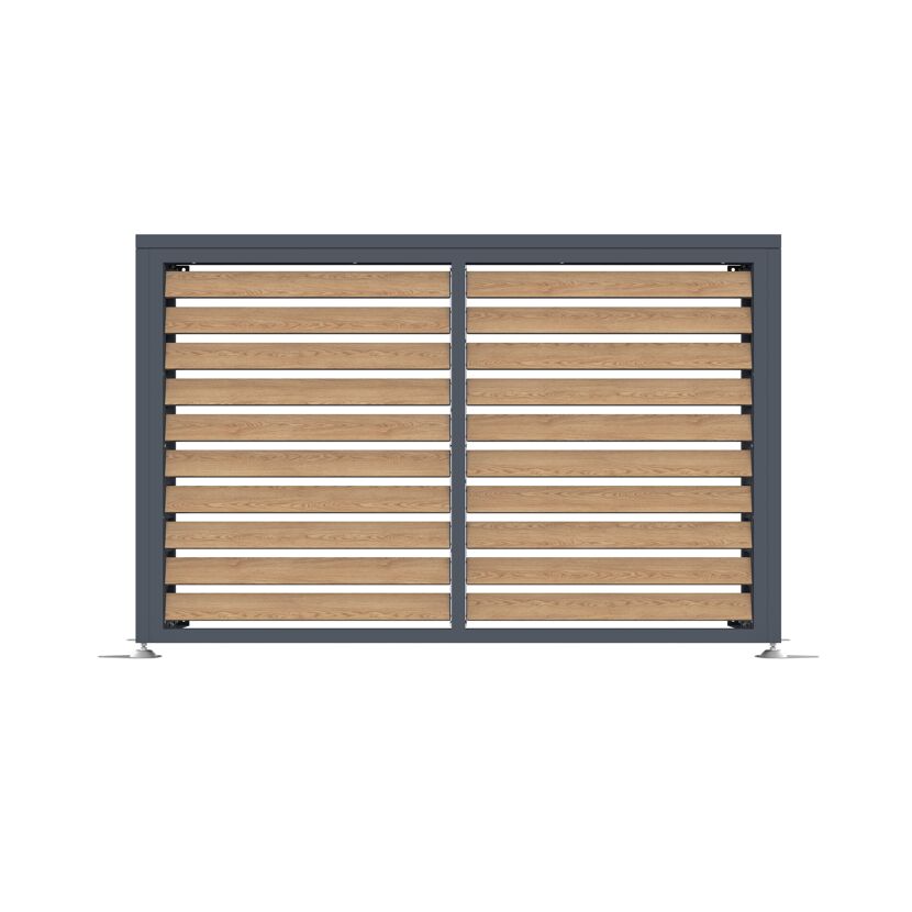 Verkleidung Wärmepumpe 'Boxa M' Stahl anthrazit/Holzoptik 140 x 56 x 97 cm