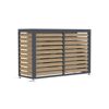 Verkleidung Wärmepumpe 'Boxa M' Stahl anthrazit/Holzoptik 140 x 56 x 97 cm