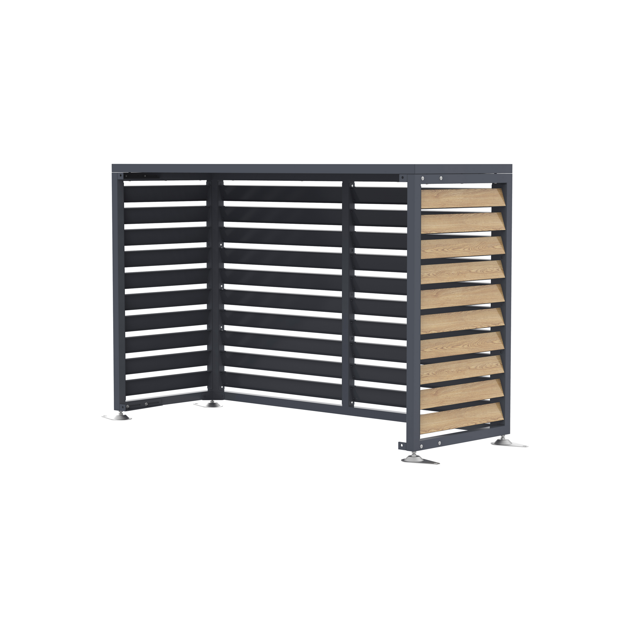Verkleidung Wärmepumpe 'Boxa M' Stahl anthrazit/Holzoptik 140 x 56 x 97 cm