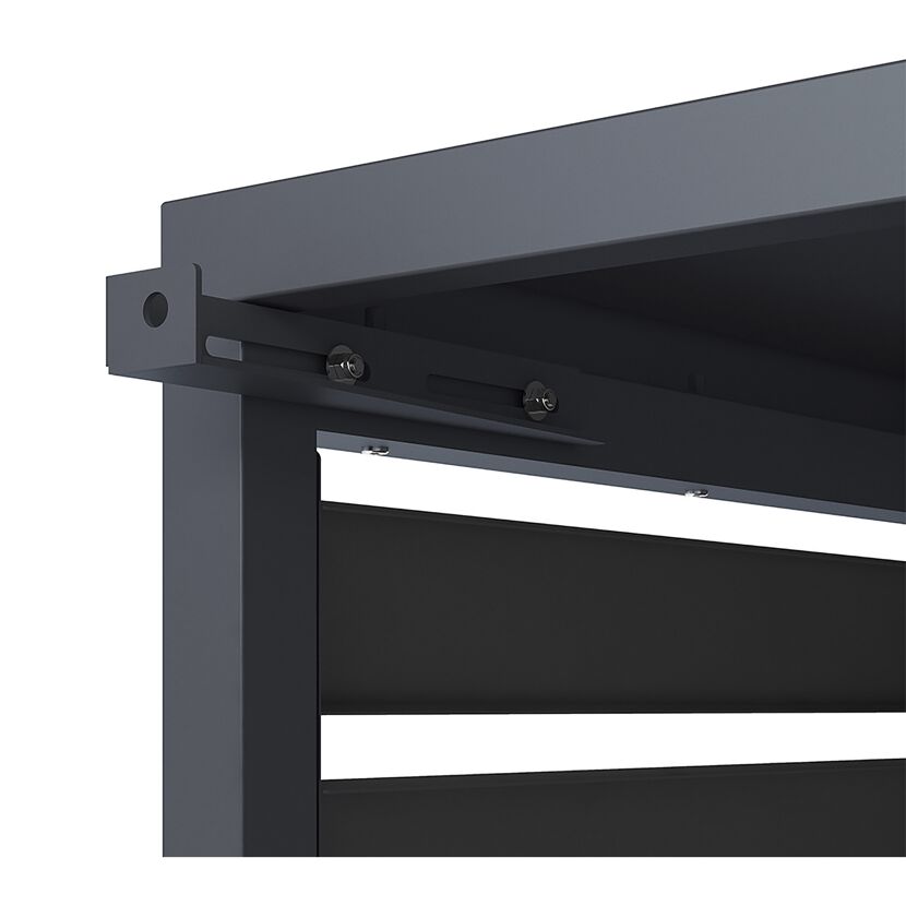 Verkleidung Wärmepumpe 'Boxa M' Stahl anthrazit/Holzoptik 140 x 56 x 97 cm