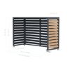 Verkleidung Wärmepumpe 'Boxa M' Stahl anthrazit/Holzoptik 140 x 56 x 97 cm