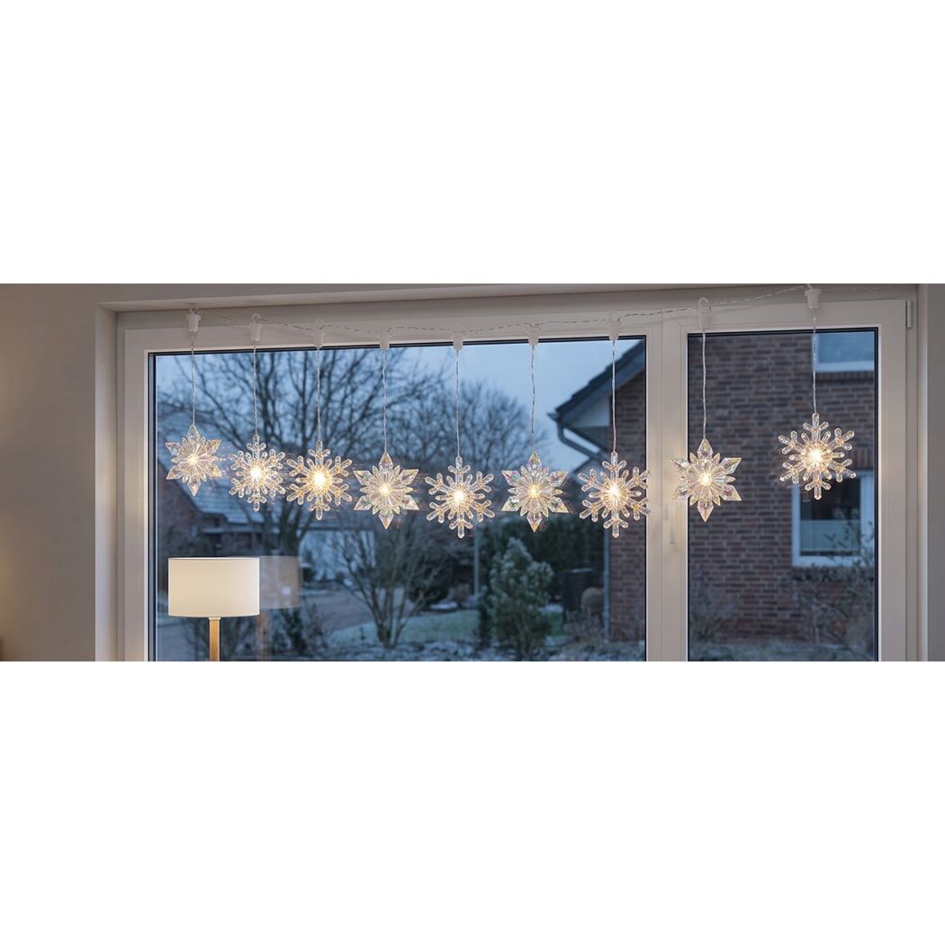 LED-Lichtervorhang Flocke 10 LEDs 180 cm