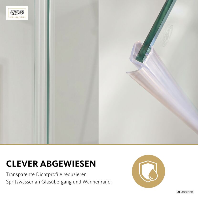 Badewannenaufsatz 'Elara' goldfarben matt 140 x 100 cm 2-teilig