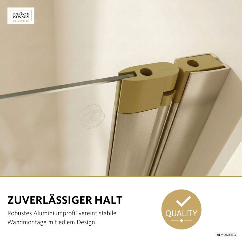 Badewannenaufsatz 'Elara' goldfarben matt 140 x 100 cm 2-teilig