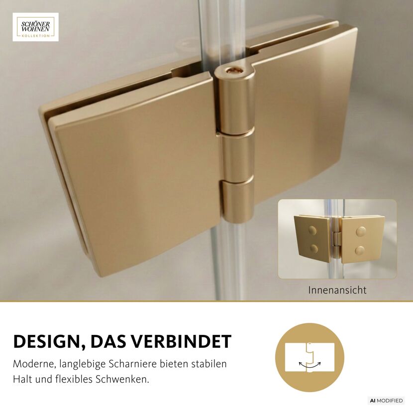 Badewannenaufsatz 'Elara' goldfarben matt 140 x 100 cm 2-teilig