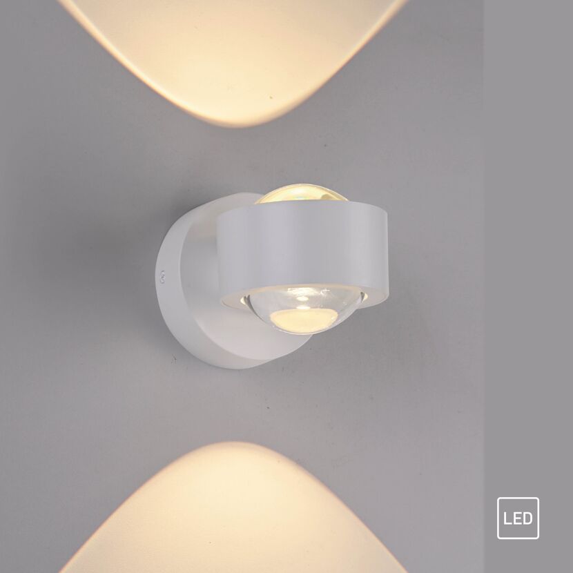 LED-Wandleuchte 'Chia' weiß 2-flammig 9,3 x 9,3 x 12,5 cm