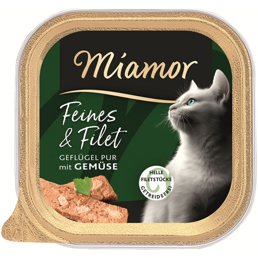 Katzennassfutter 'Feines & Filet' Geflügel Pur & Gemüse Adult 100 g