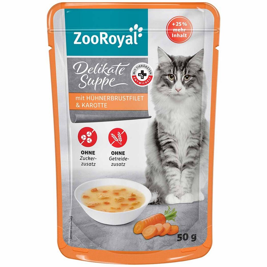 Katzensnack 'Delikate Suppe mit Hühnerbrustfilet & Karotte' 50 g