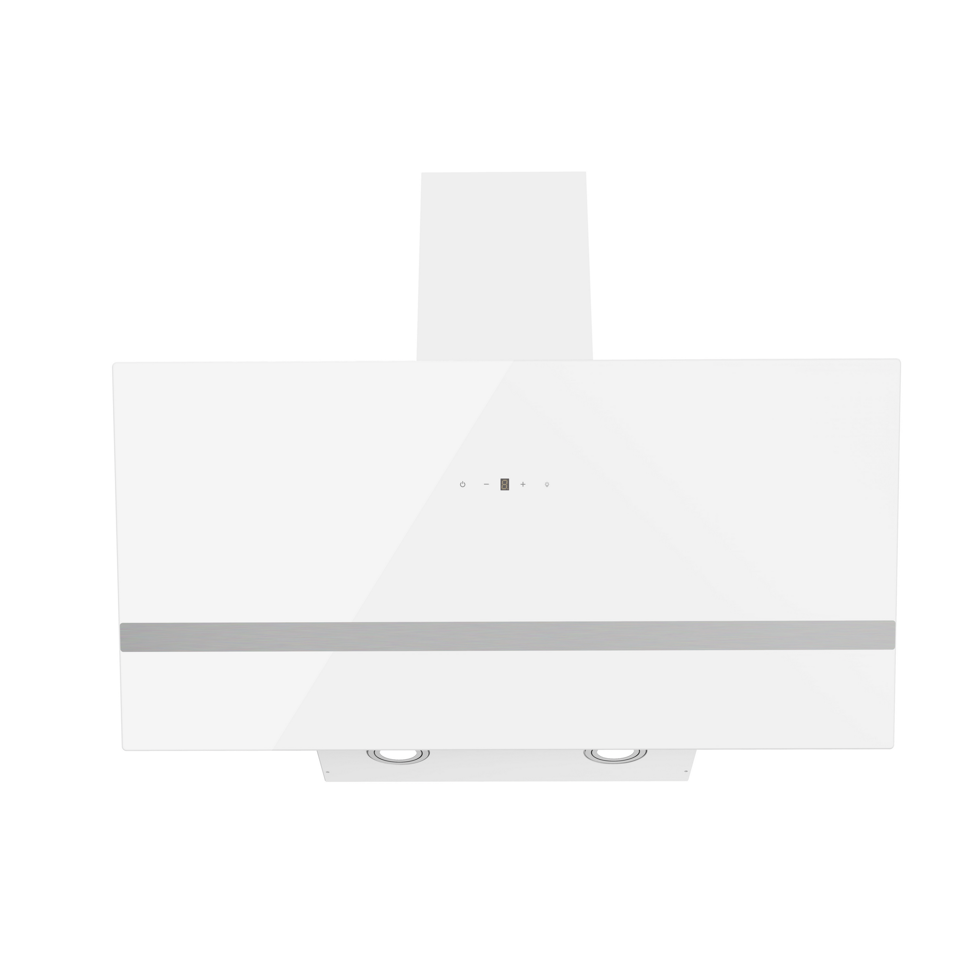 Schräghaube 'Hera' Stahlblech mit Glasschirm Weiß 80 cm