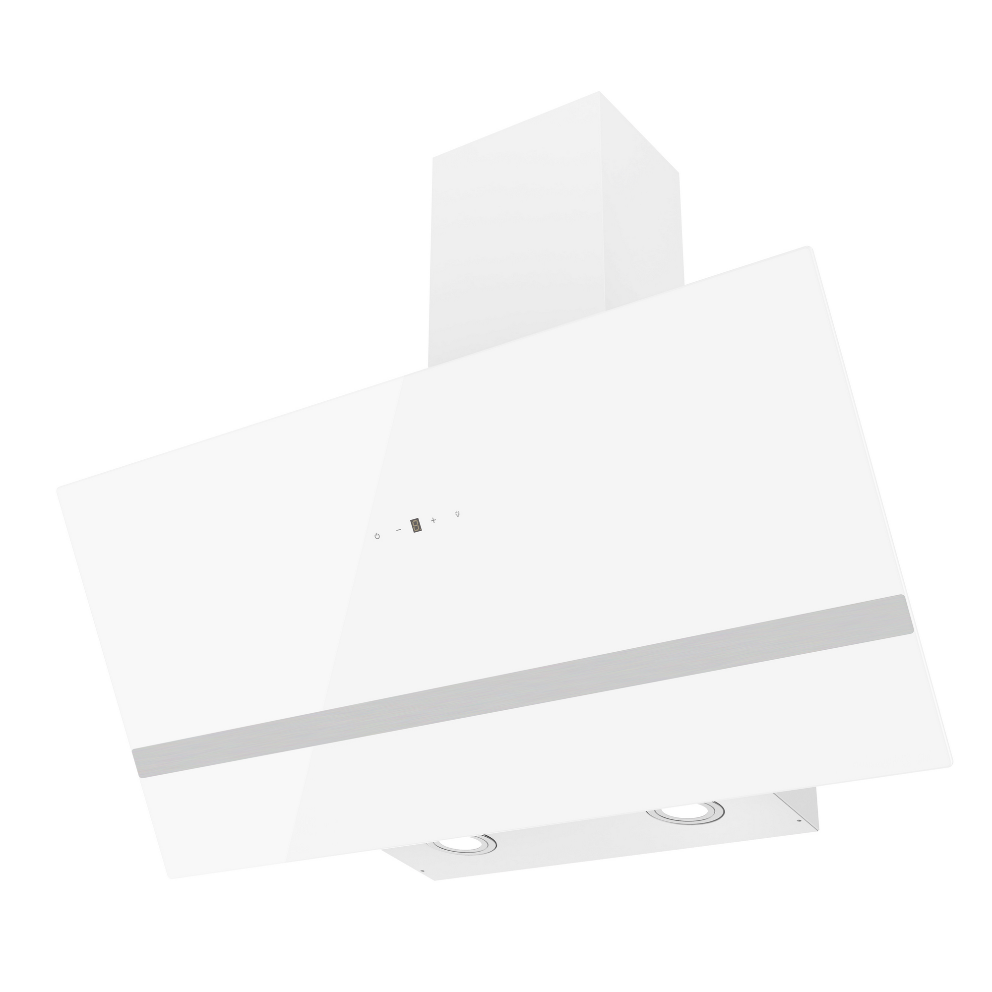 Schräghaube 'Hera' Stahlblech mit Glasschirm Weiß 80 cm