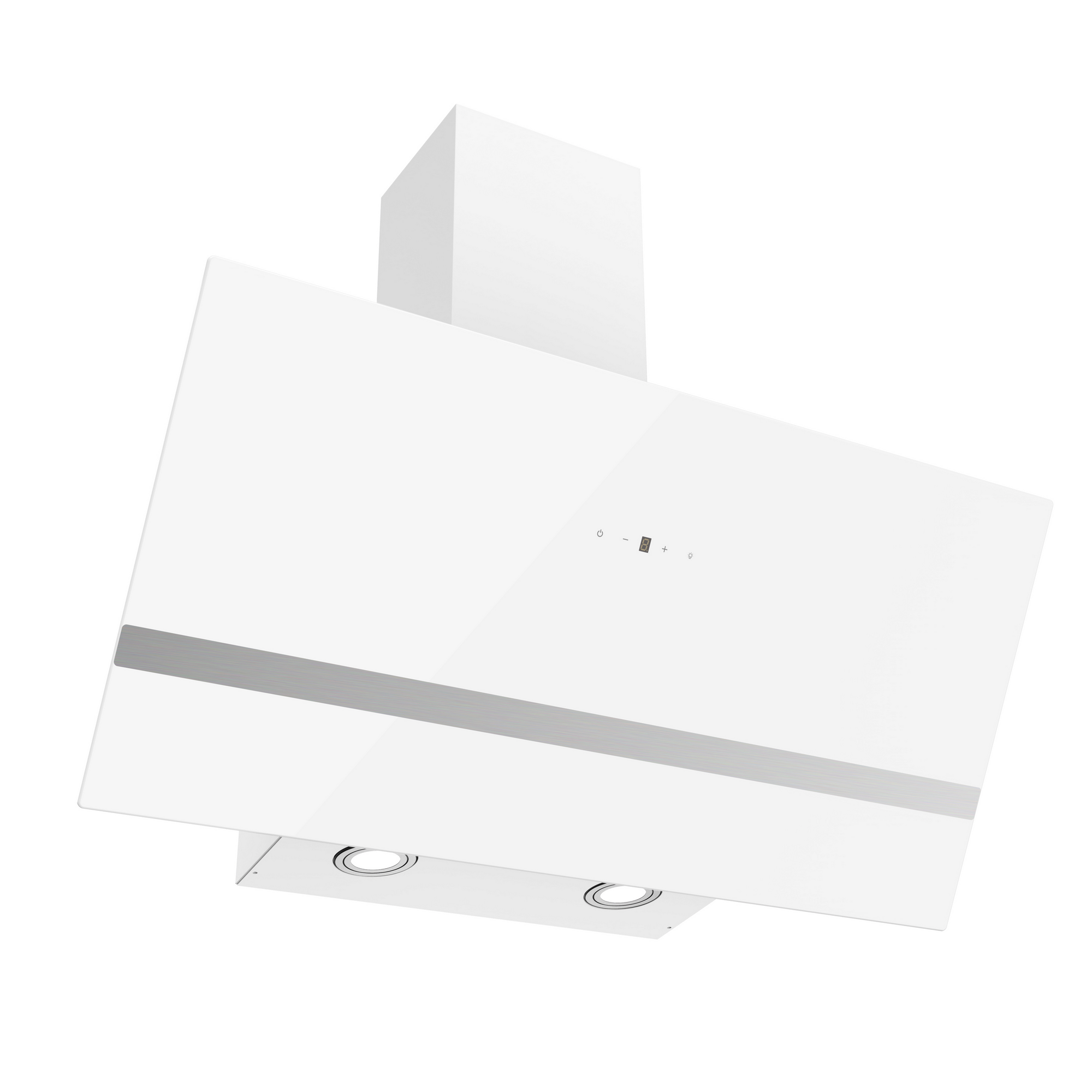 Schräghaube 'Hera' Stahlblech mit Glasschirm Weiß 80 cm