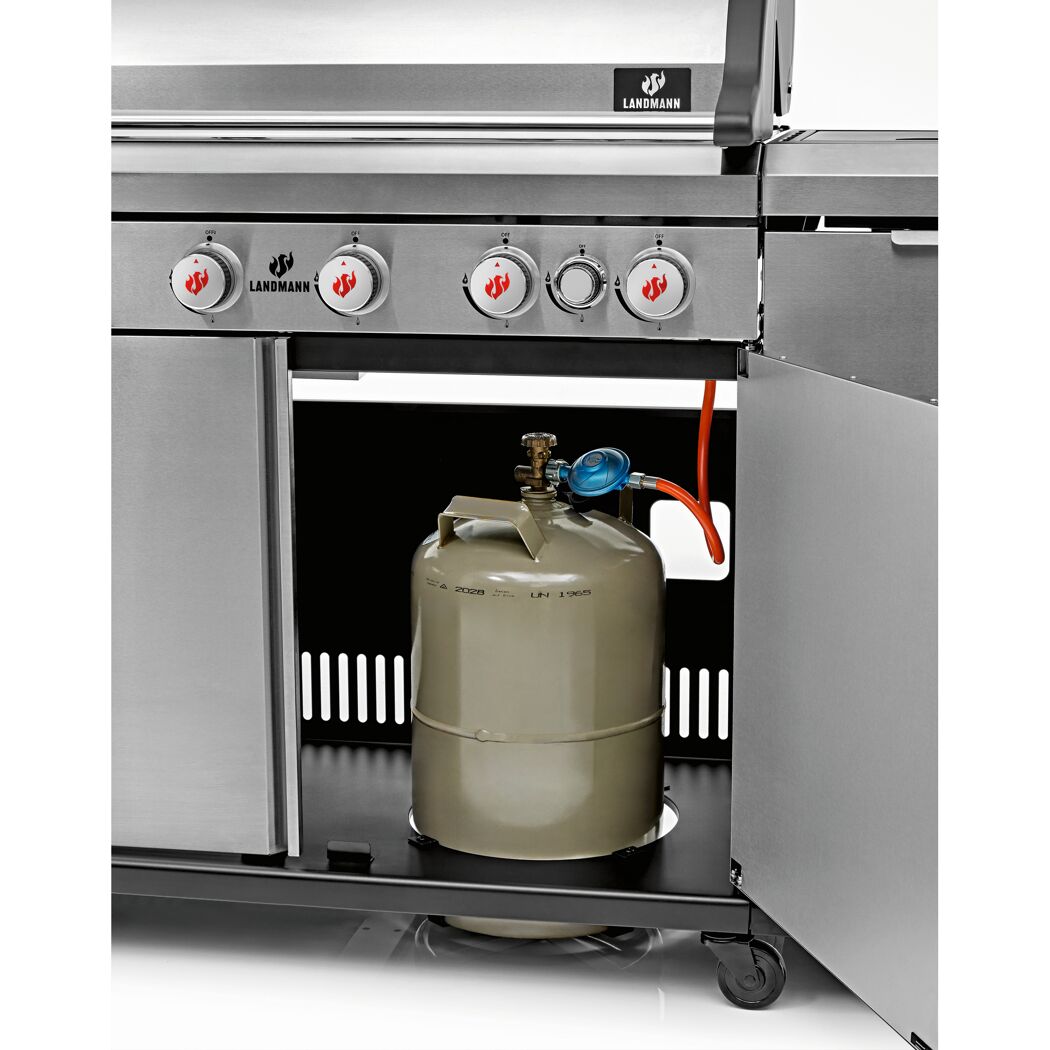 Gasgrill edelstahlfarben 168 x 119 x 56 cm