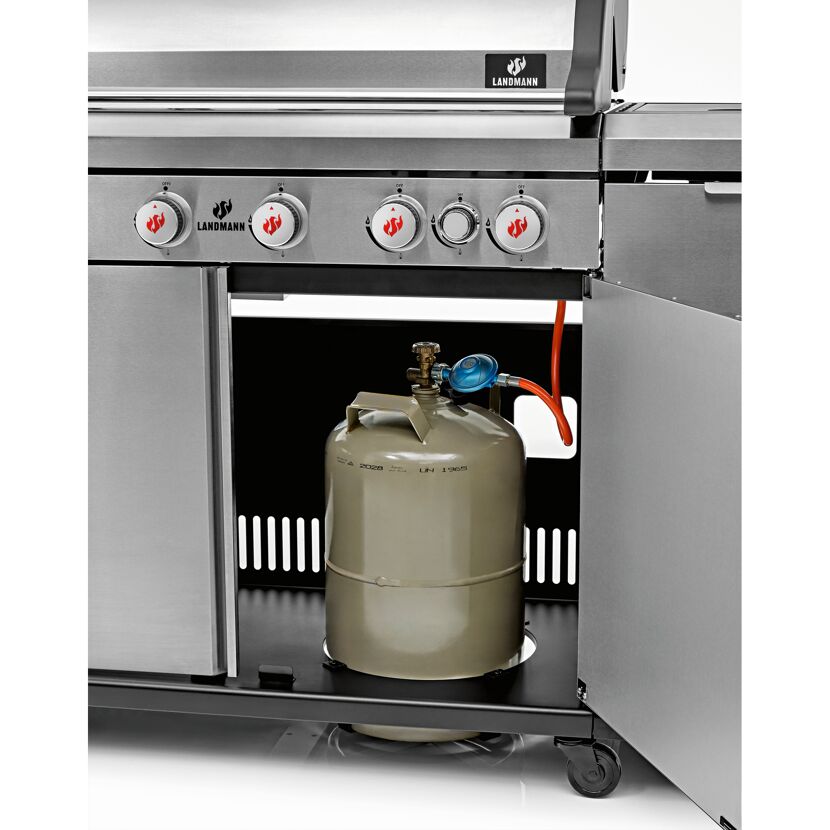 Gasgrill edelstahlfarben 168 x 119 x 56 cm