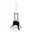 Pellet-Feuersäule Edelstahl schwarz 34,5 x 135 x 53,5 cm