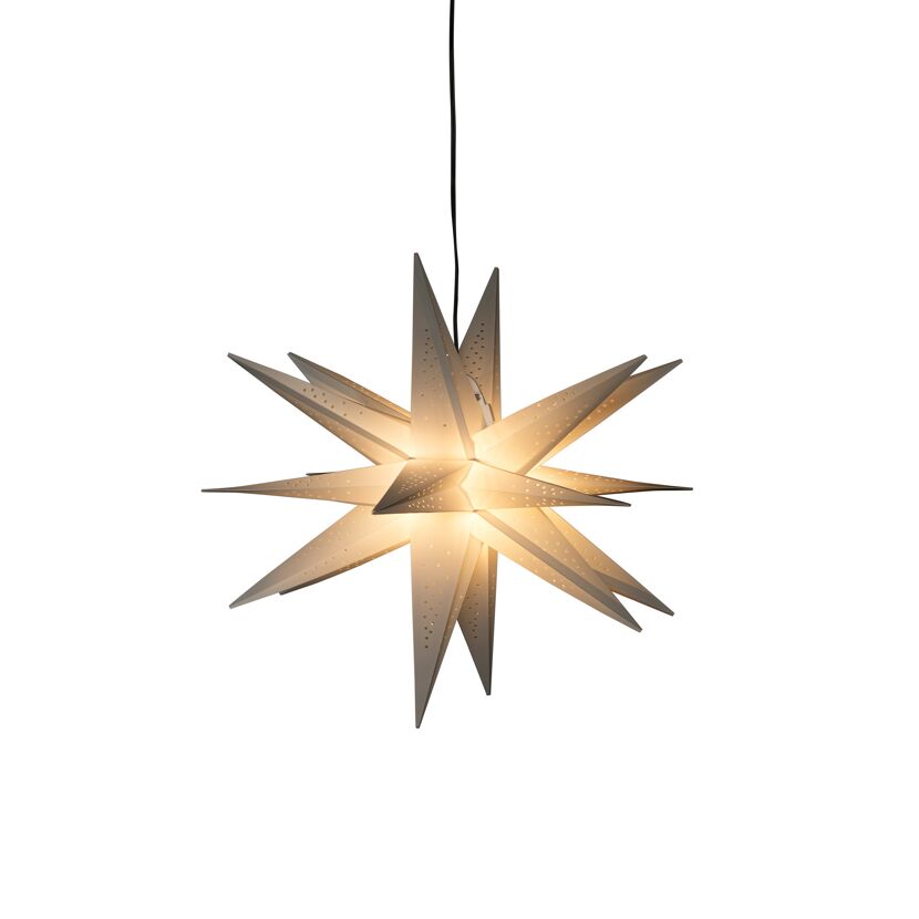 LED-3D-Kunststoffstern grau warmweiß
