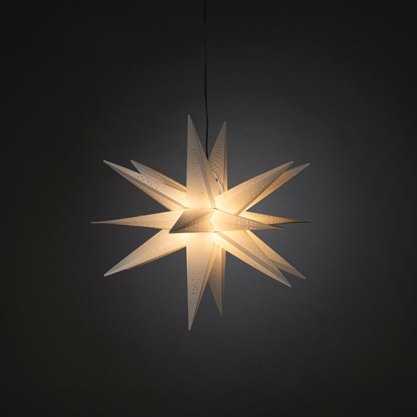 LED-3D-Kunststoffstern grau warmweiß