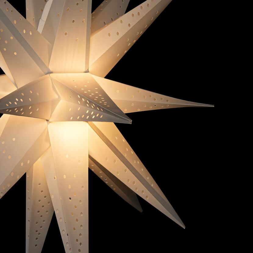 LED-3D-Kunststoffstern grau warmweiß