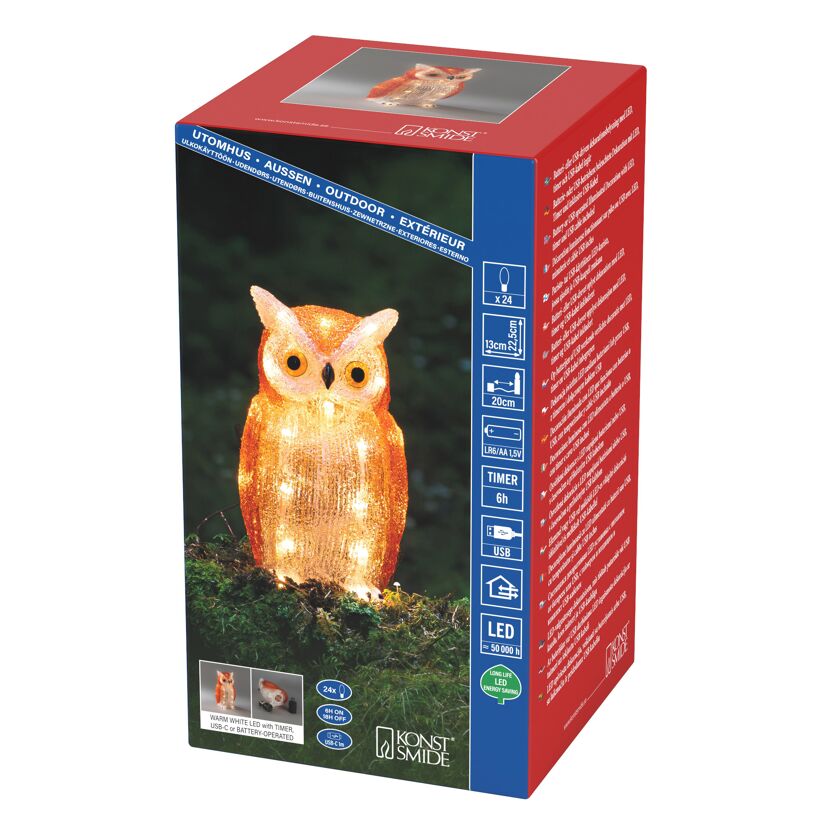 LED-Figur 'Eule' warmweiß