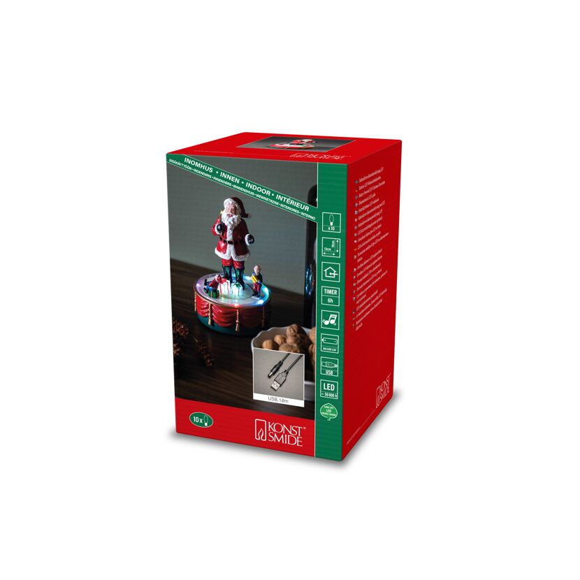 LED-Szenerie 'Weihnachtsmann und Kinder' 10 bunte LED
