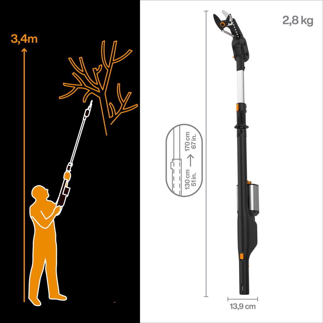 Akku-Astschere 'Bypass' ohne Akku 180-350 cm