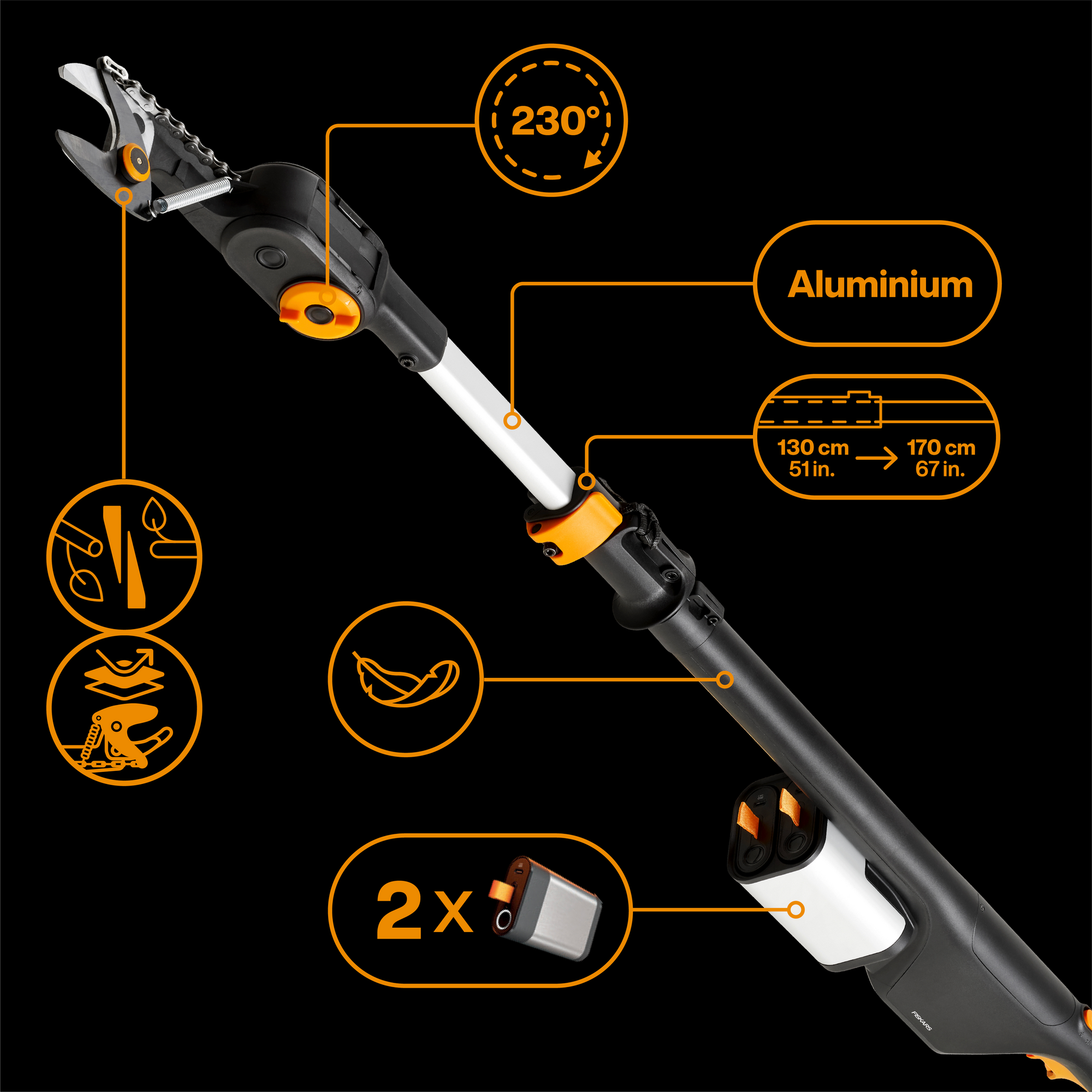 Akku-Astschere 'Bypass' ohne Akku 180-350 cm
