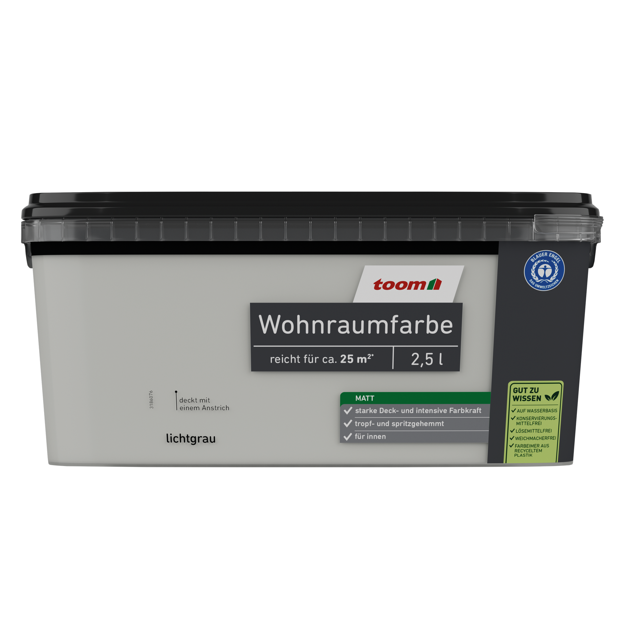 Wohnraumfarbe lichtgrau matt 2,5 l
