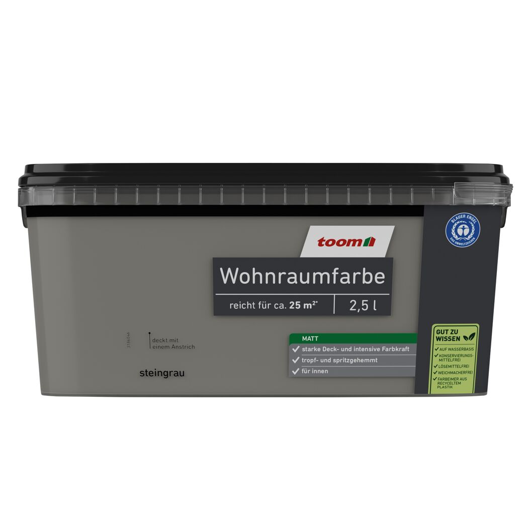 Wohnraumfarbe steingrau matt 2,5 l