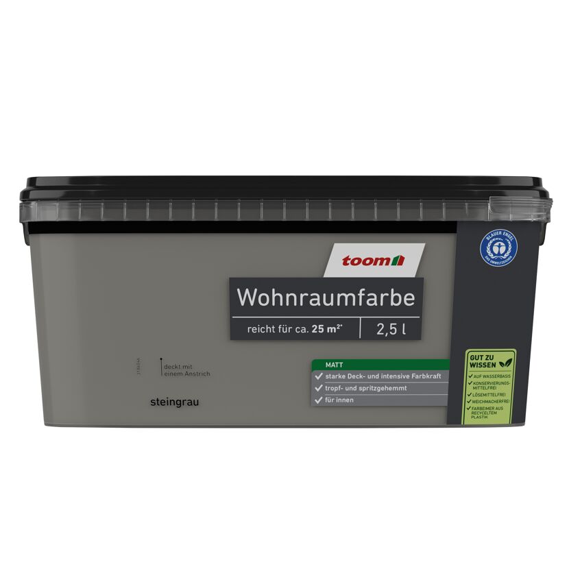 Wohnraumfarbe steingrau matt 2,5 l
