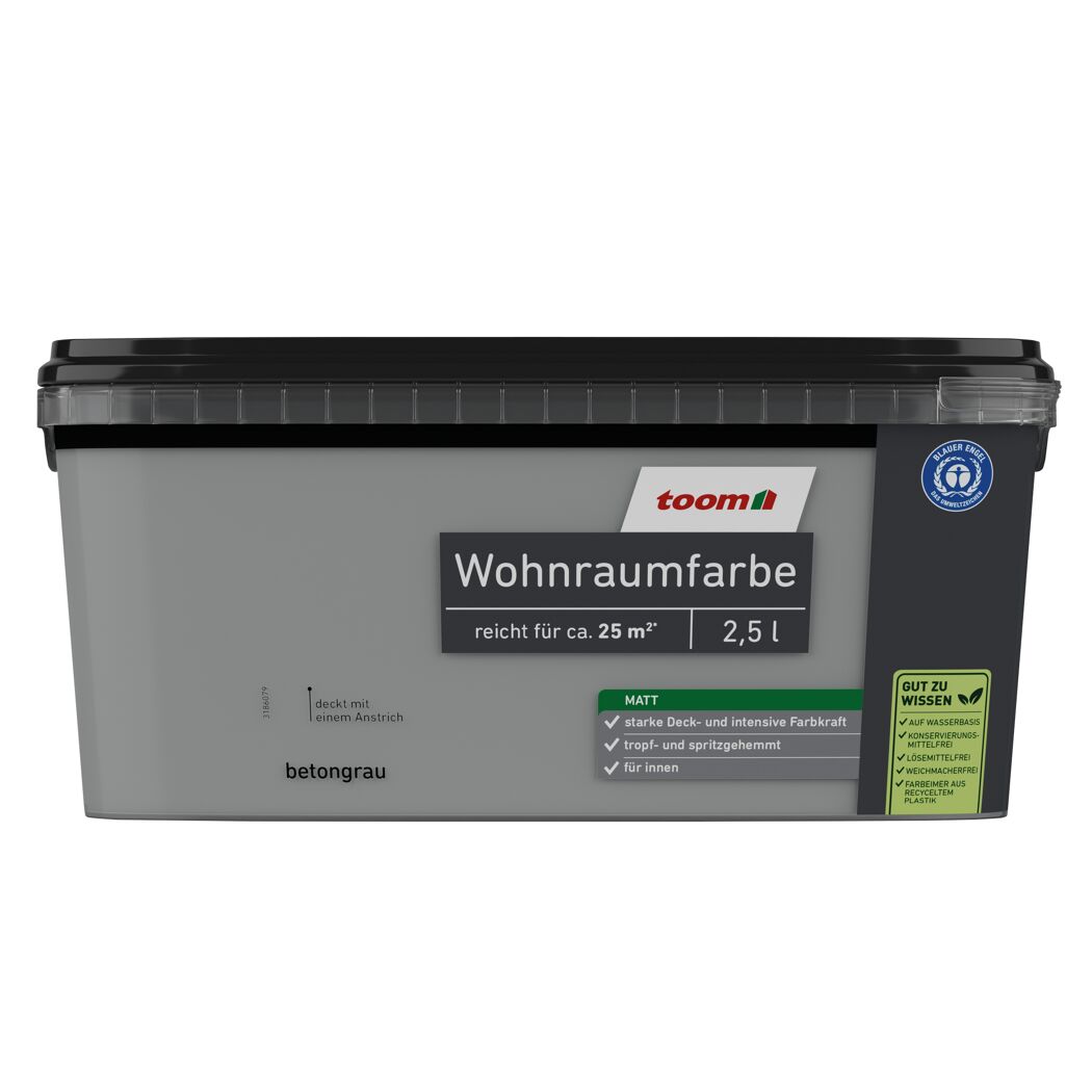 Wohnraumfarbe betongrau matt 2,5 l