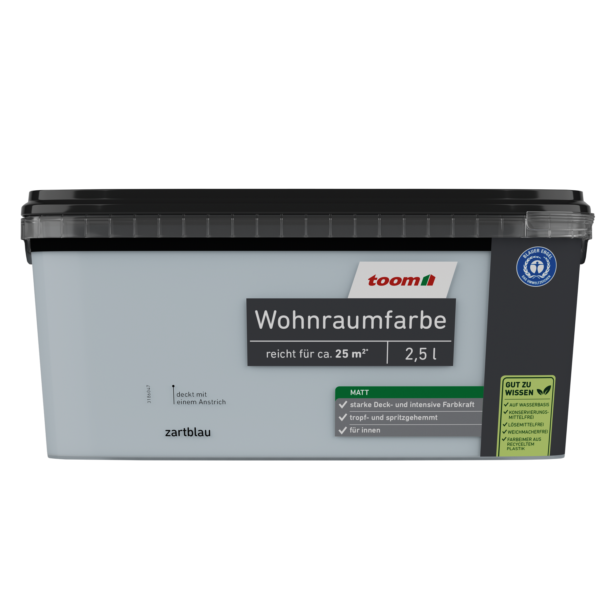 Wohnraumfarbe zartblau matt 2,5 l