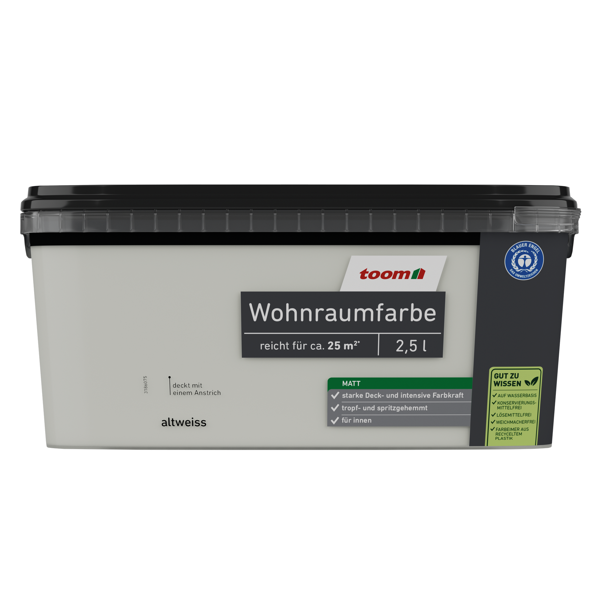 Wohnraumfarbe altweiß matt 2,5 l