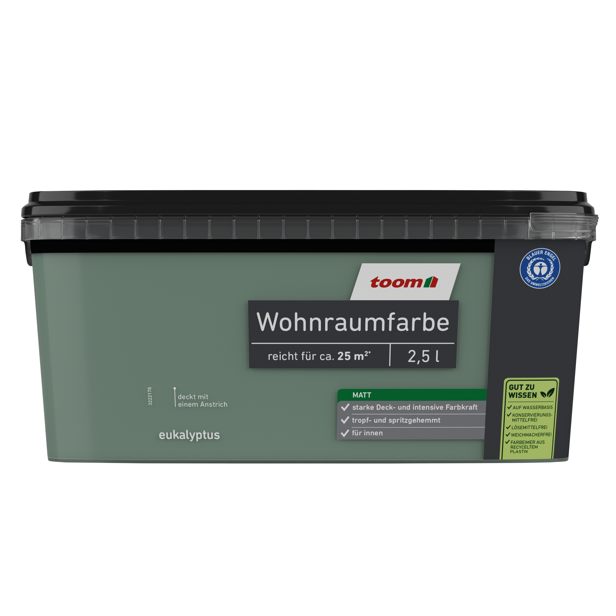 Wohnraumfarbe eukalyptus matt 2,5 l