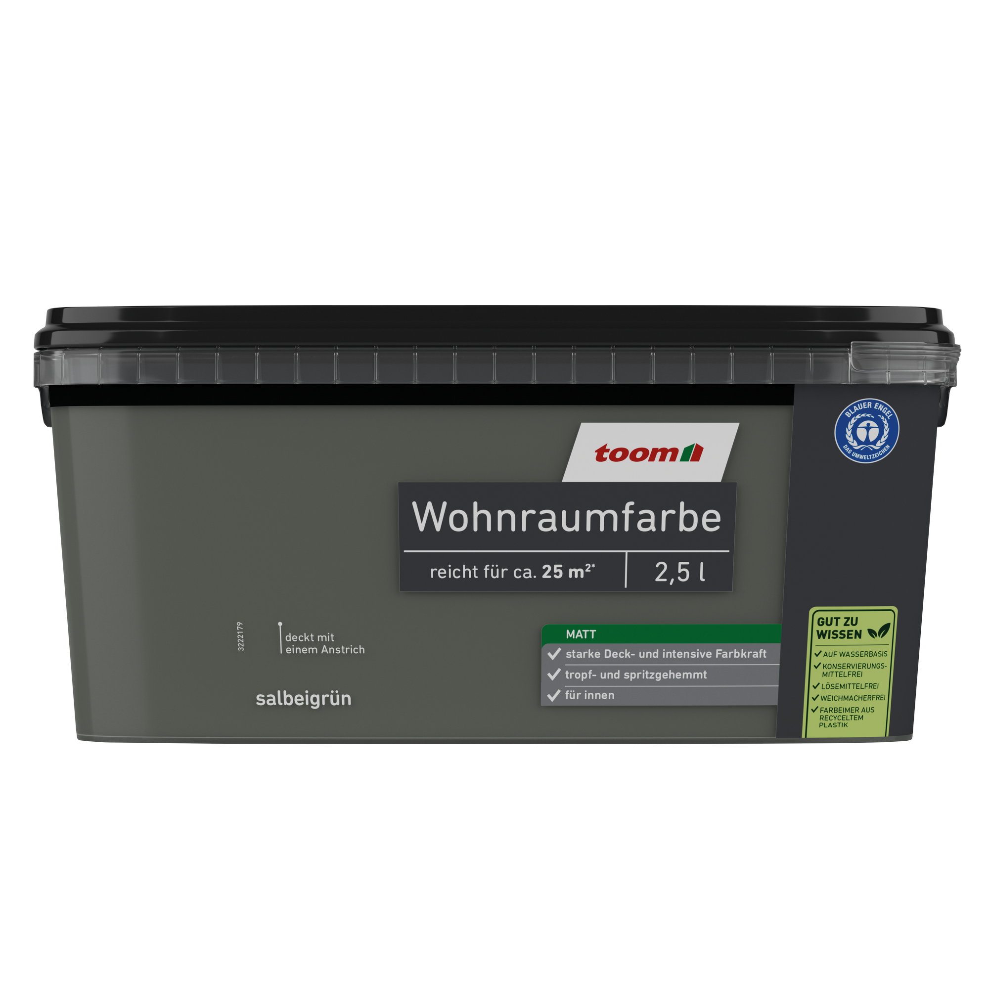 Wohnraumfarbe salbeigrün matt 2,5 l